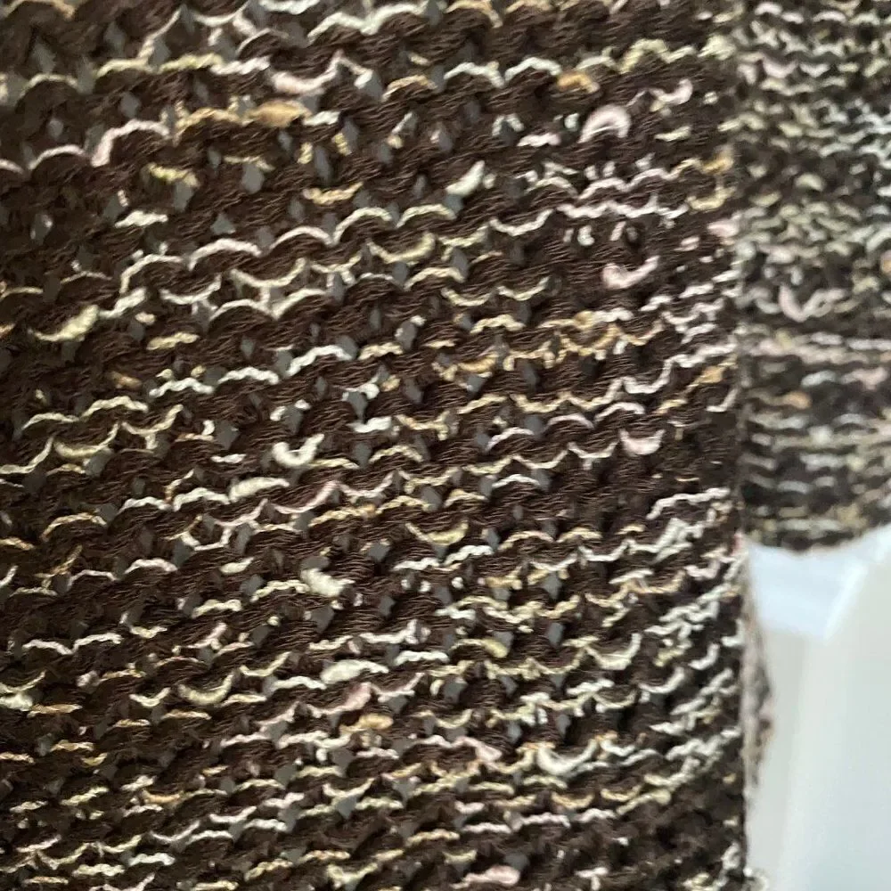 BCBG MaxArzria Brown Open Front Cardigan Sweater SZ XL